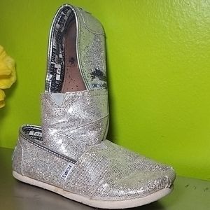 Toms sequins silver girls espadriles